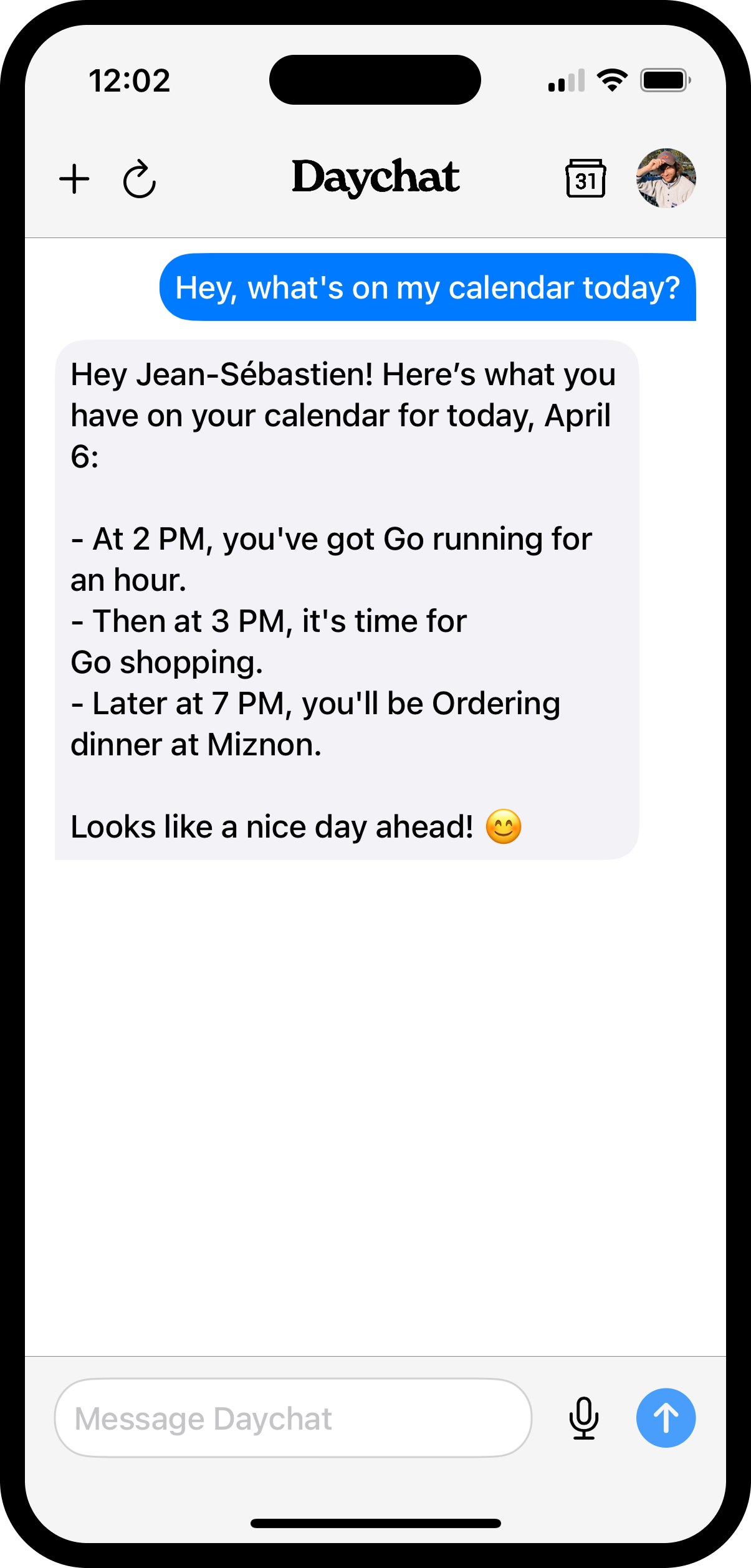 Daychat App Screenshot
